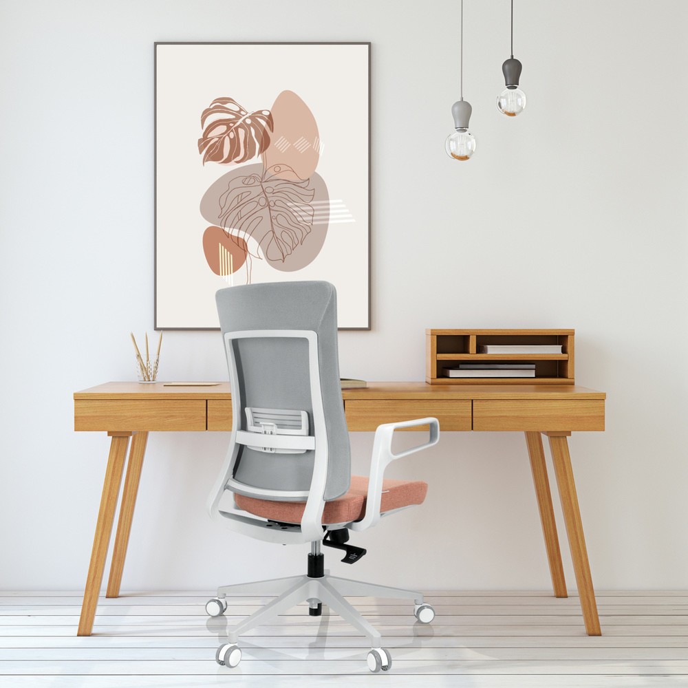 Numéro de l'image du produit 5: Siège de bureau / siège pivotant hjh OFFICE COMFIO WM maille / tissu, gris / rose