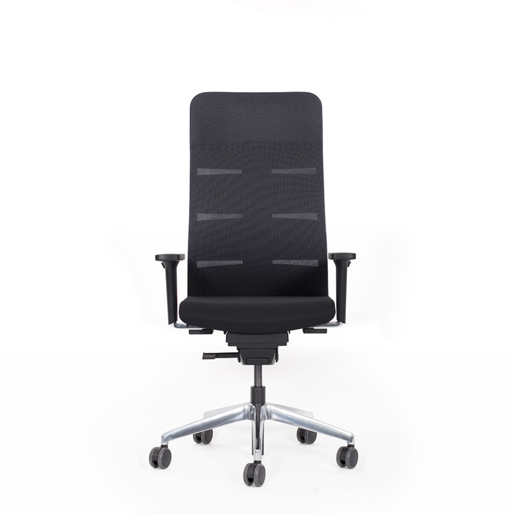 Chaise de bureau lento agilis matrix MT13, 100 % polyester, noir, accoudoir avec support en aluminium