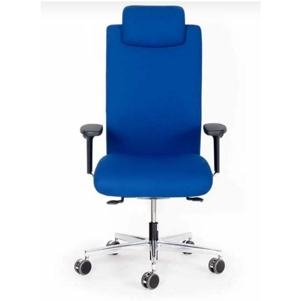 Chaise de bureau lento agilis XL AG12, 100 % polyester, bleu, avec appui-tête