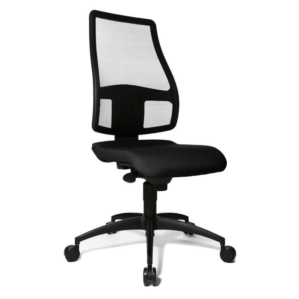 Chaise de bureau pivotante Topstar® Syncro, dossier en mesh respirant, noire