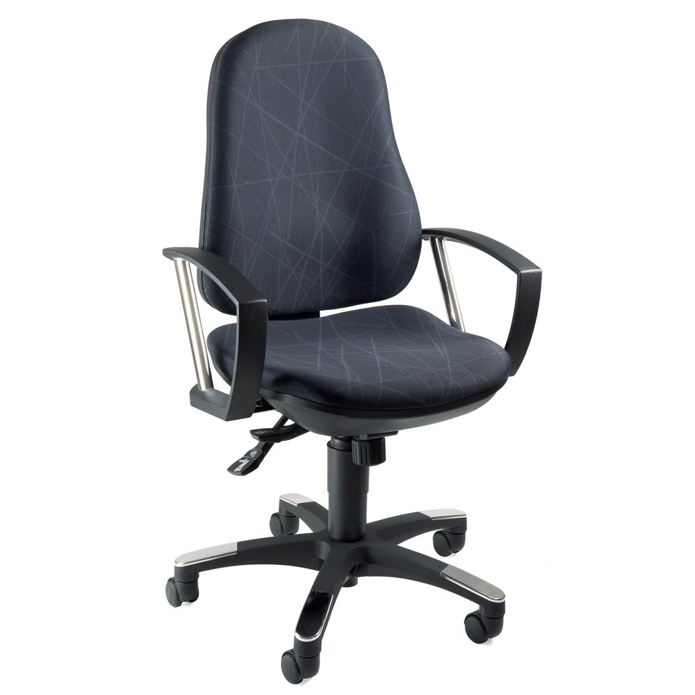 Siège de bureau pivotante Topstar® Trend SY 10, siège ergonomique, motifs noir-gris foncé