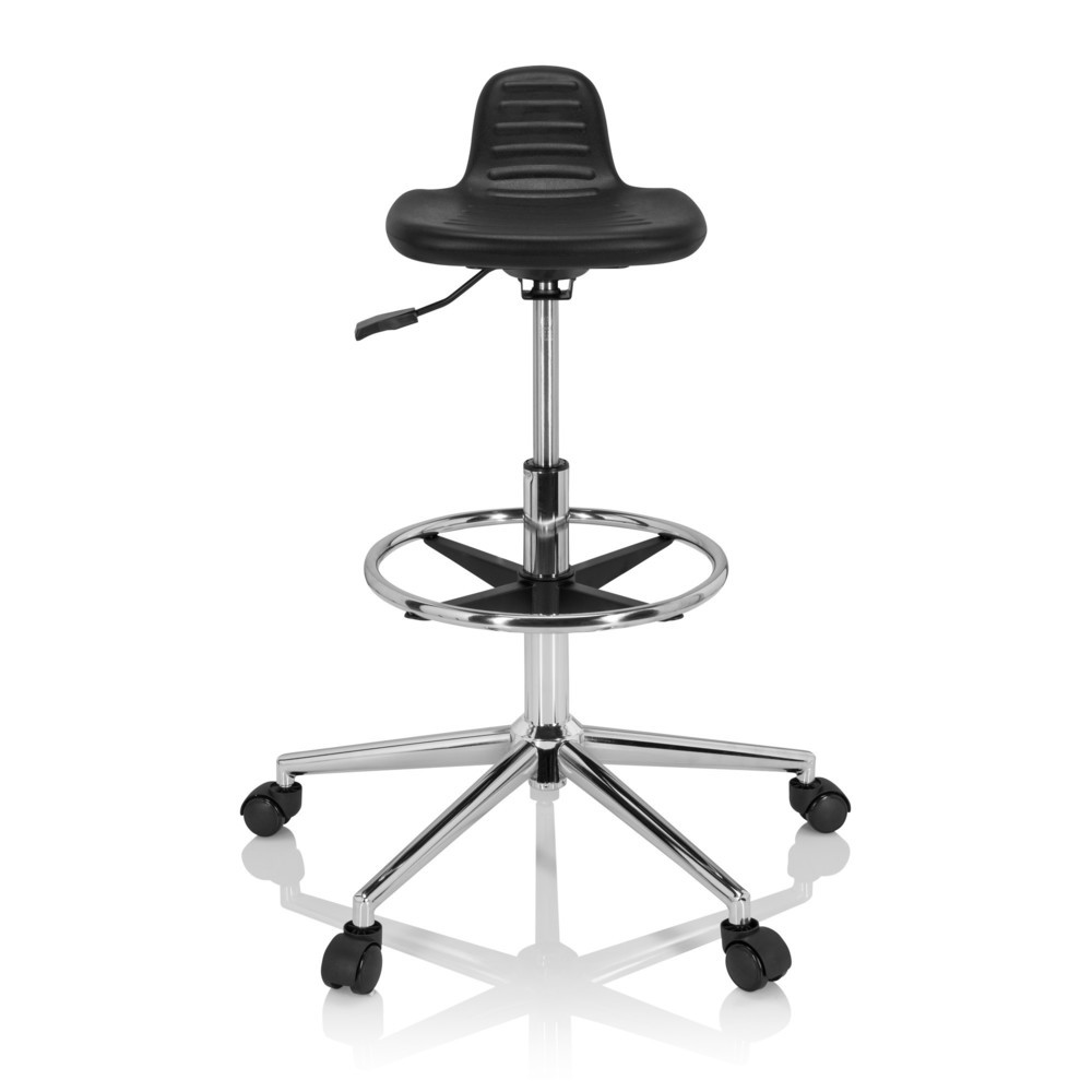 Siège de travail / tabouret de travail hjh OFFICE TOP WORK 3 I mousse rigide, noir