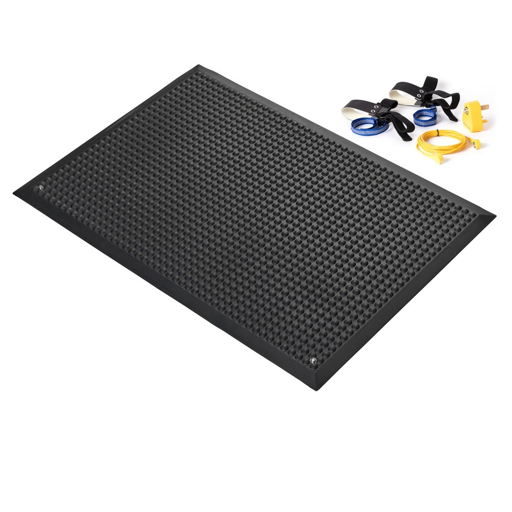 COBA Tapis anti-fatigue COBAelite® ESD, avec câble de mise à la terre, lxP 600 x 900 mm, noir