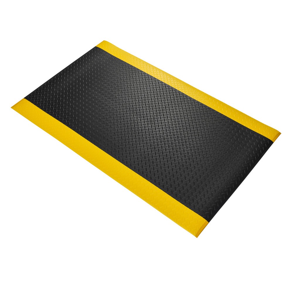 COBA Tapis anti-fatigue Orthomat® Diamond, lxP 900 x 1 500 mm, noir/jaune