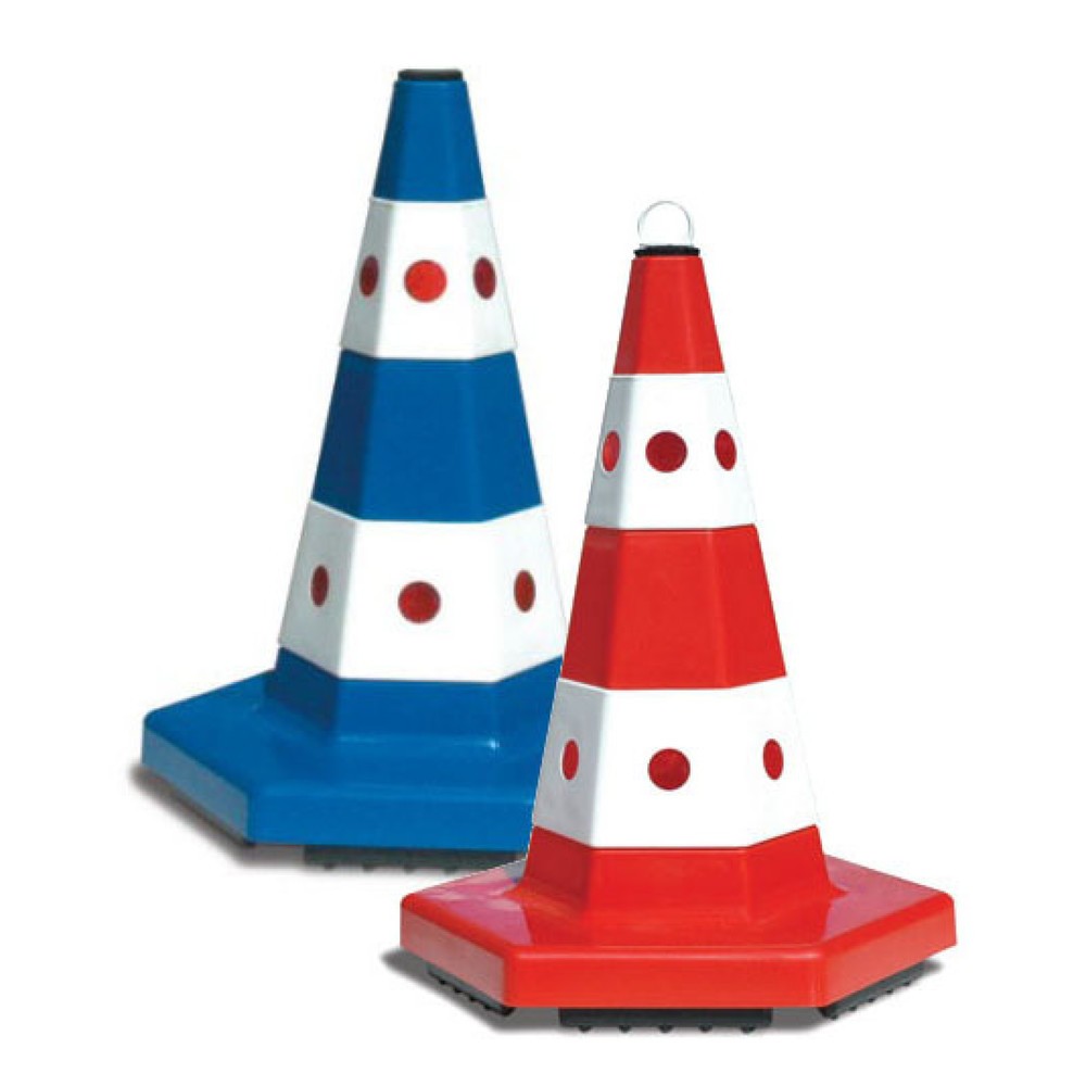 Cône de signalisation en PP, hexagonal, hauteur de 500 mm, rouge