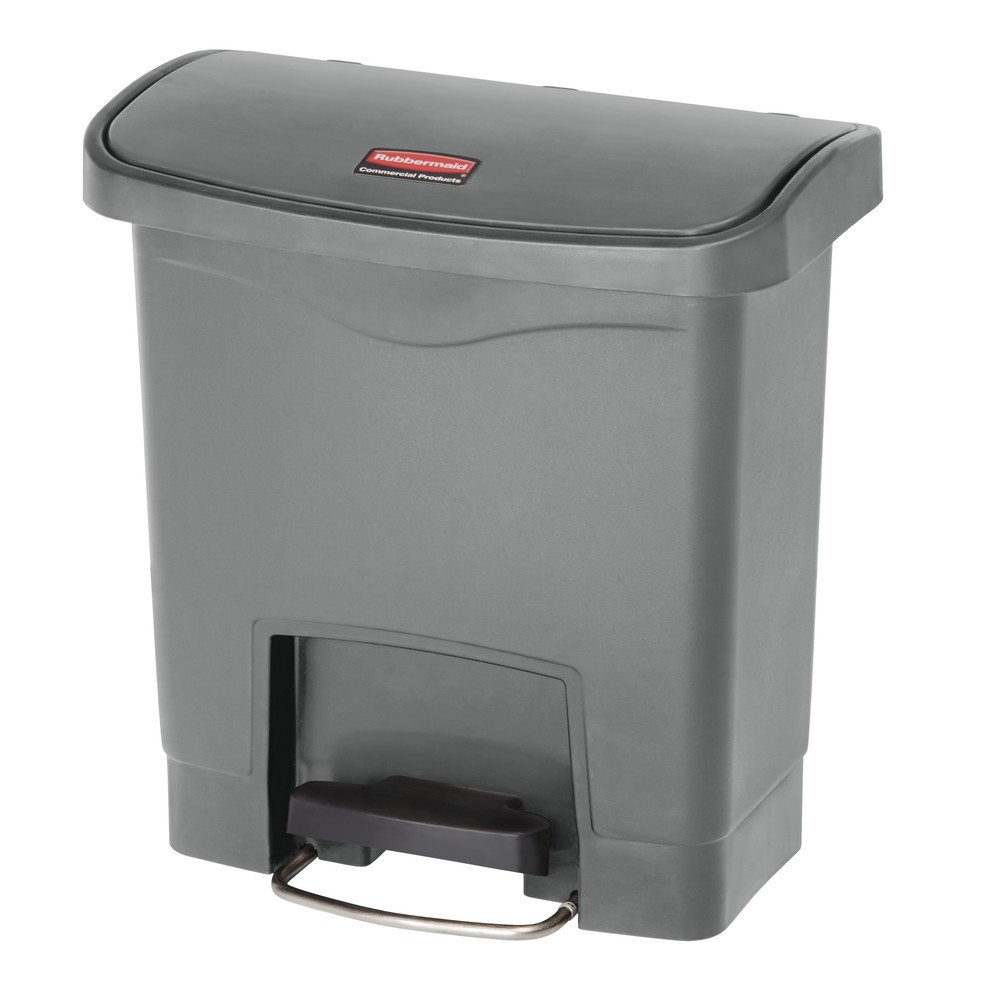 Rubbermaid Slim Jim® Poubelle à pédale latérale large en plastique Gris 30 litres