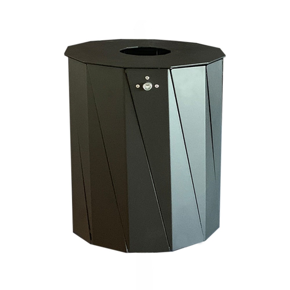 Conteneur à déchets RENNER, modèle 7007-20, 50 litres, gris noir