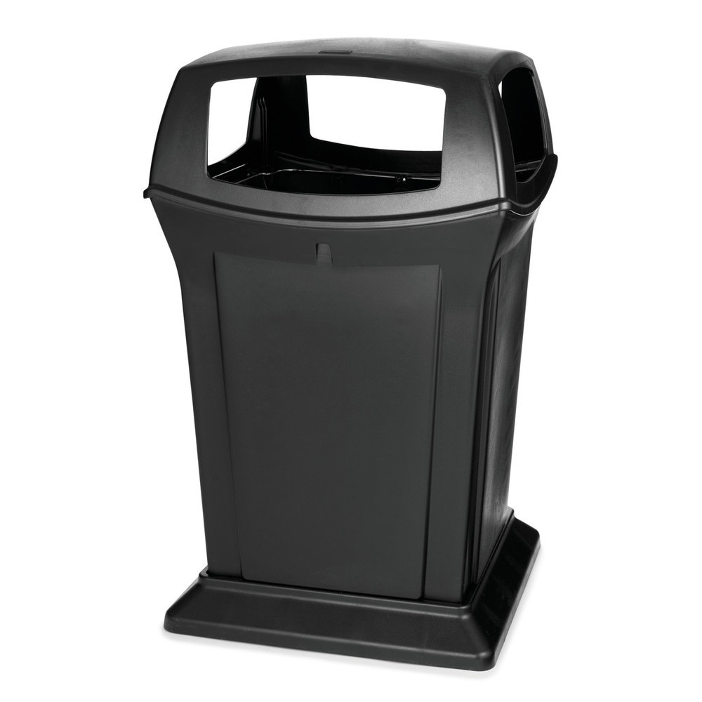 Conteneur à déchets Rubbermaid Ranger®, 4 orifices d’insertion, 170,3 l, noir