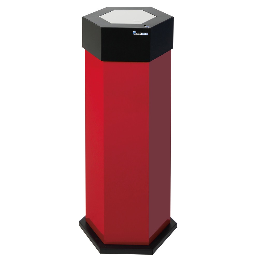 Conteneur à déchets stumpf®, Sixco 1 touchless,  rouge rubis avec chargeur de batterie