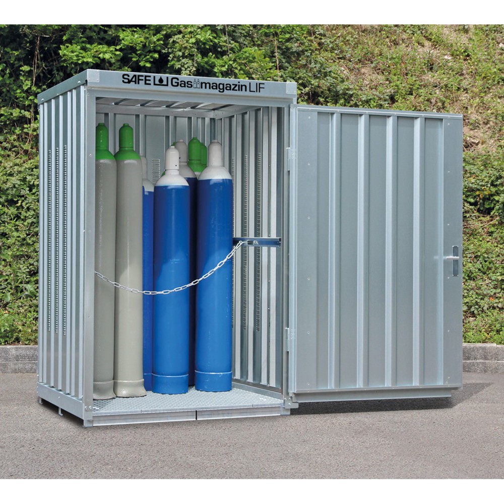 Conteneur de Stockage de bouteilles de gaz avec cadre de base, HxLxP 2 250 x 1 420 x 1,490 mm