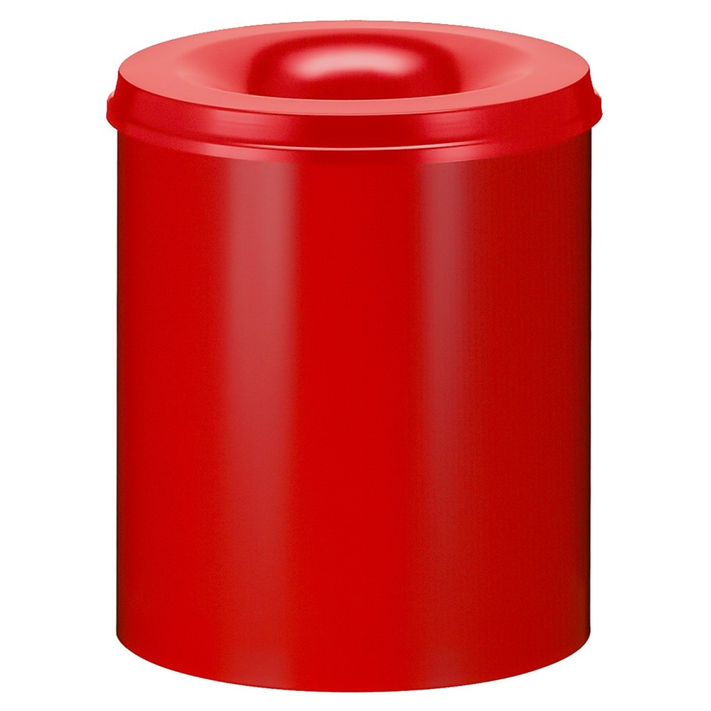 Corbeille à papier de sécurité, auto-extinguible, acier, 80 litres, rouge