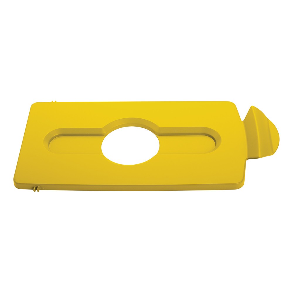 Couvercle pour station de recyclage Rubbermaid® Slim Jim, ouverture pour l'introduction des bouteilles, jaune