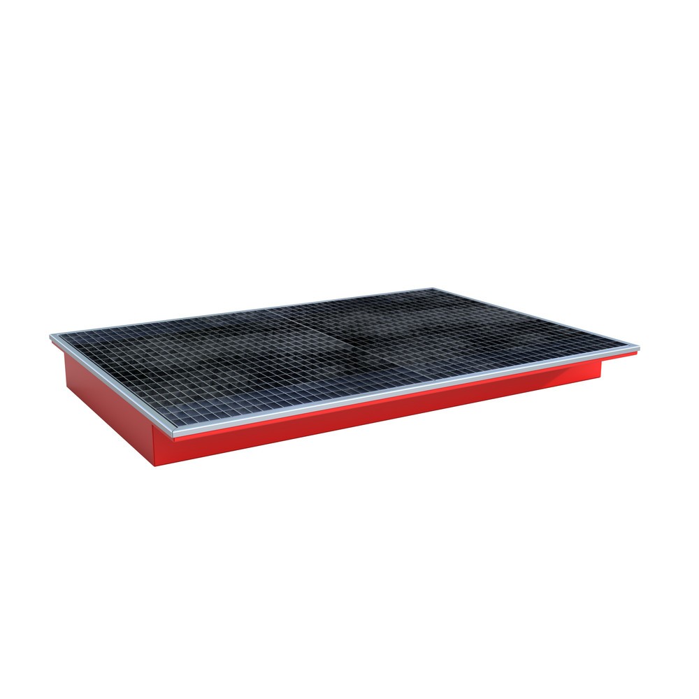 Cuve à accrocher Bauer® avec insert PE EHW 1800 PE, peinte, rouge feu