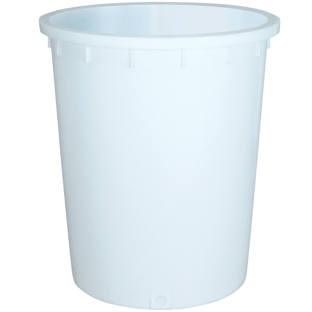 Poubelle ronde, Ø haut/bas 670/540 mm, hauteur 790 mm, 200 litres, blanc