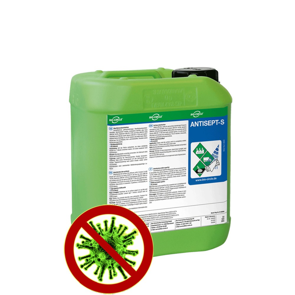 Désinfectant de surface BIO-CIRCLE ANTISEPT-S, bidon 5L