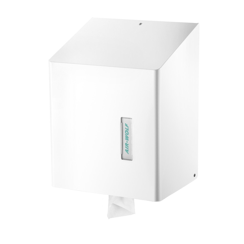 Distributeur d’essuie-mains en rouleau Air-Wolf en acier inoxydable, blanc