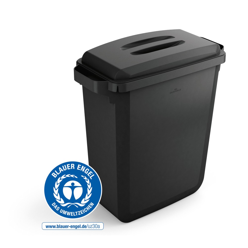 DURABLE Conteneur à déchets DURABIN® ECO 60L avec couvercle, noir