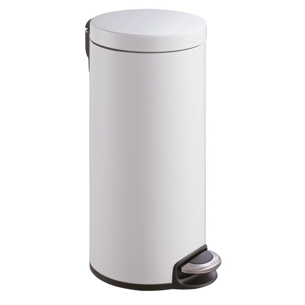 Poubelle à pédale Serene EKO, 30 litres, en acier, blanc