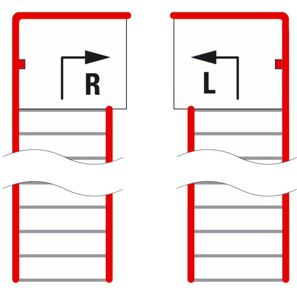 Estrade pour système de plates-formes de stockage modulaire, sortie par la droite, bleu gentiane