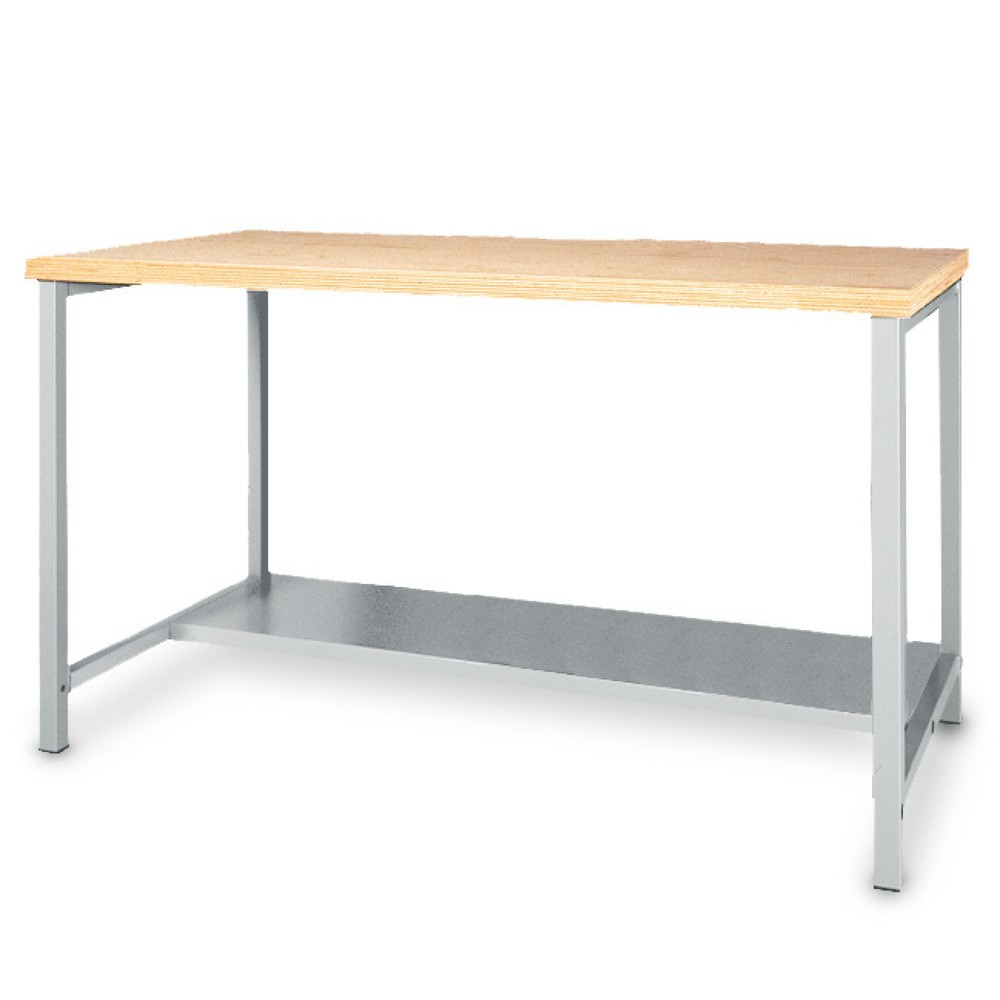 Table d’établi avec tablette de rangement Bedrunka+Hirth, capacité de charge de 200 kg, H x l x P 859 x 1 500 x 750 mm