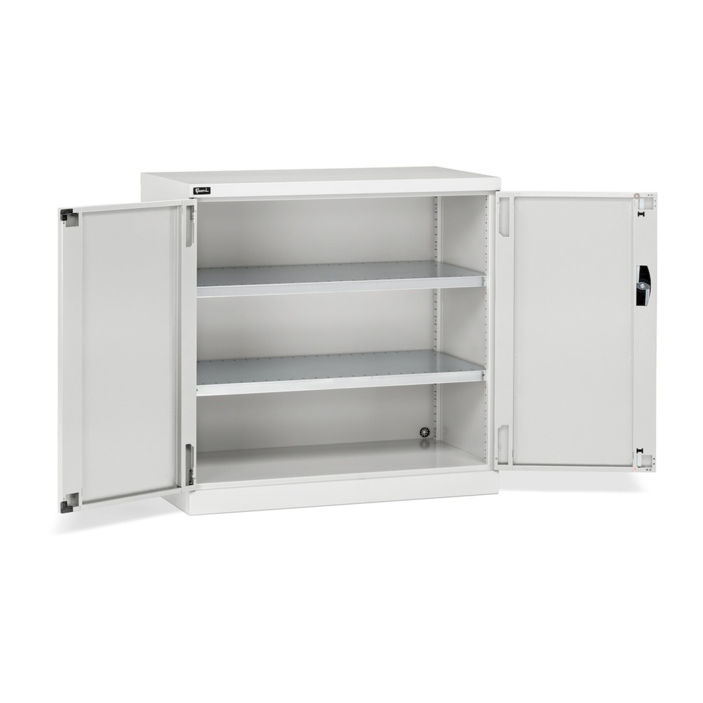 Fami PERFOM Armoire à portes battantes, 2 tablettes, HxlxP 1 000 x 1 023 x 555 mm, gris clair