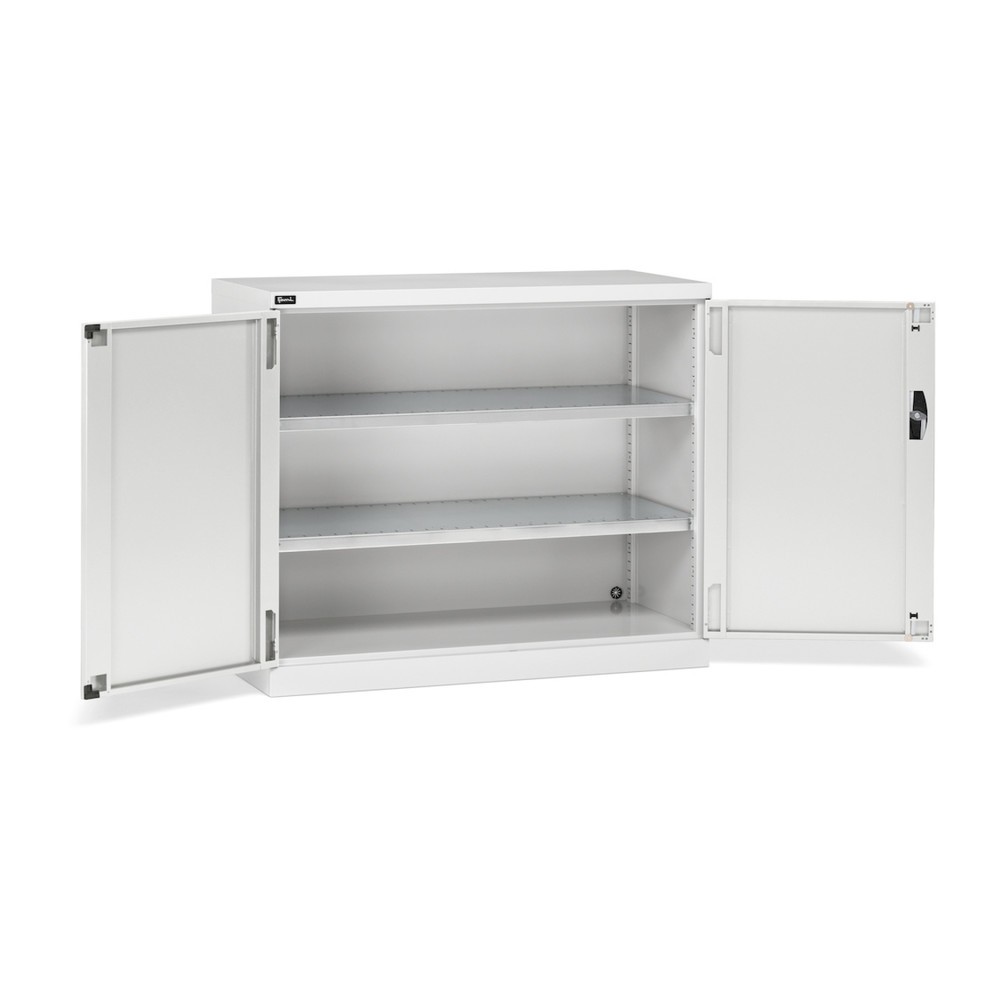 Fami PERFOM Armoire à portes battantes, 2 tablettes, HxlxP 1 000 x 1 193 x 555 mm, gris clair