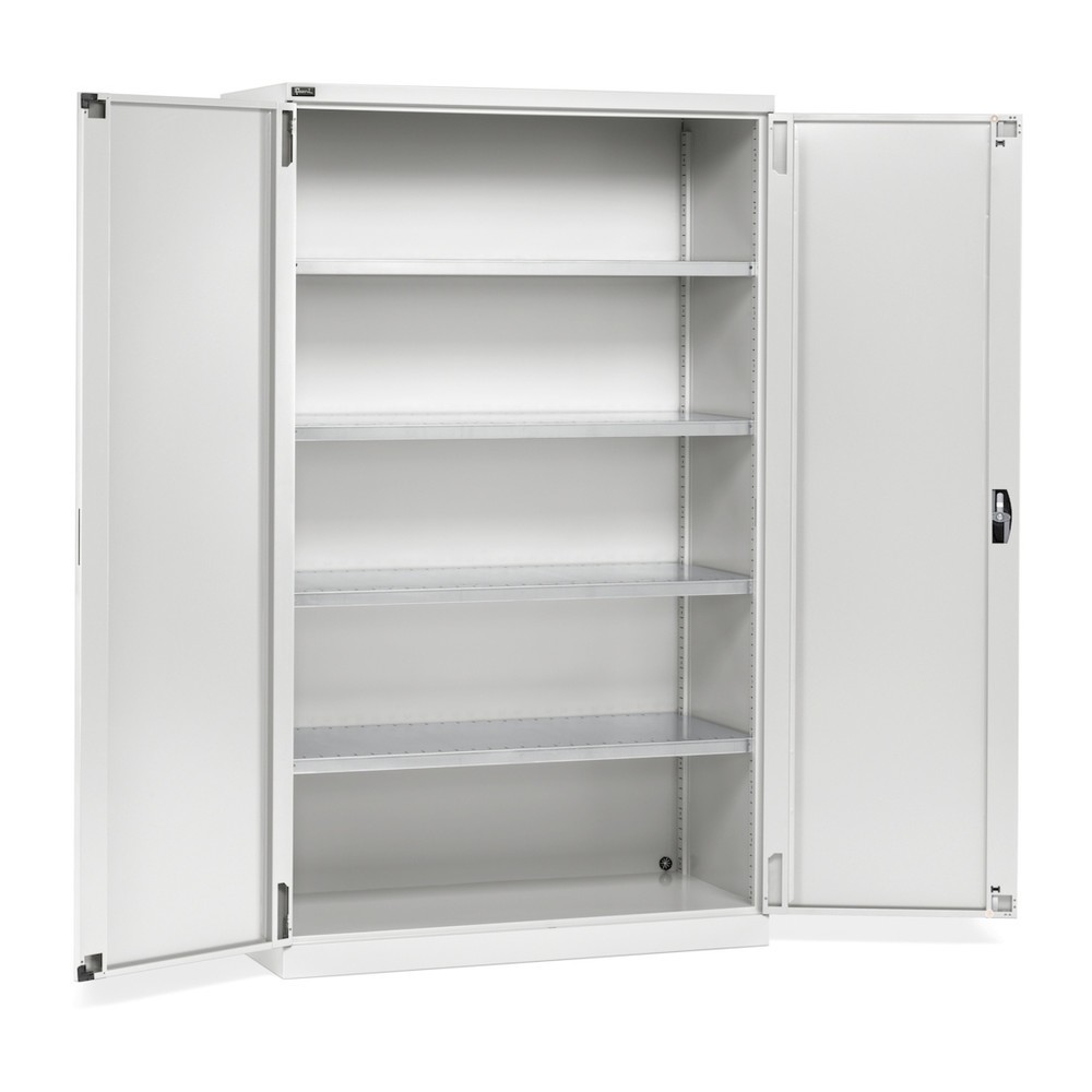 Fami PERFOM Armoire à portes battantes, 4 tablettes, HxlxP 2 000 x 1 193 x 555 mm, gris clair