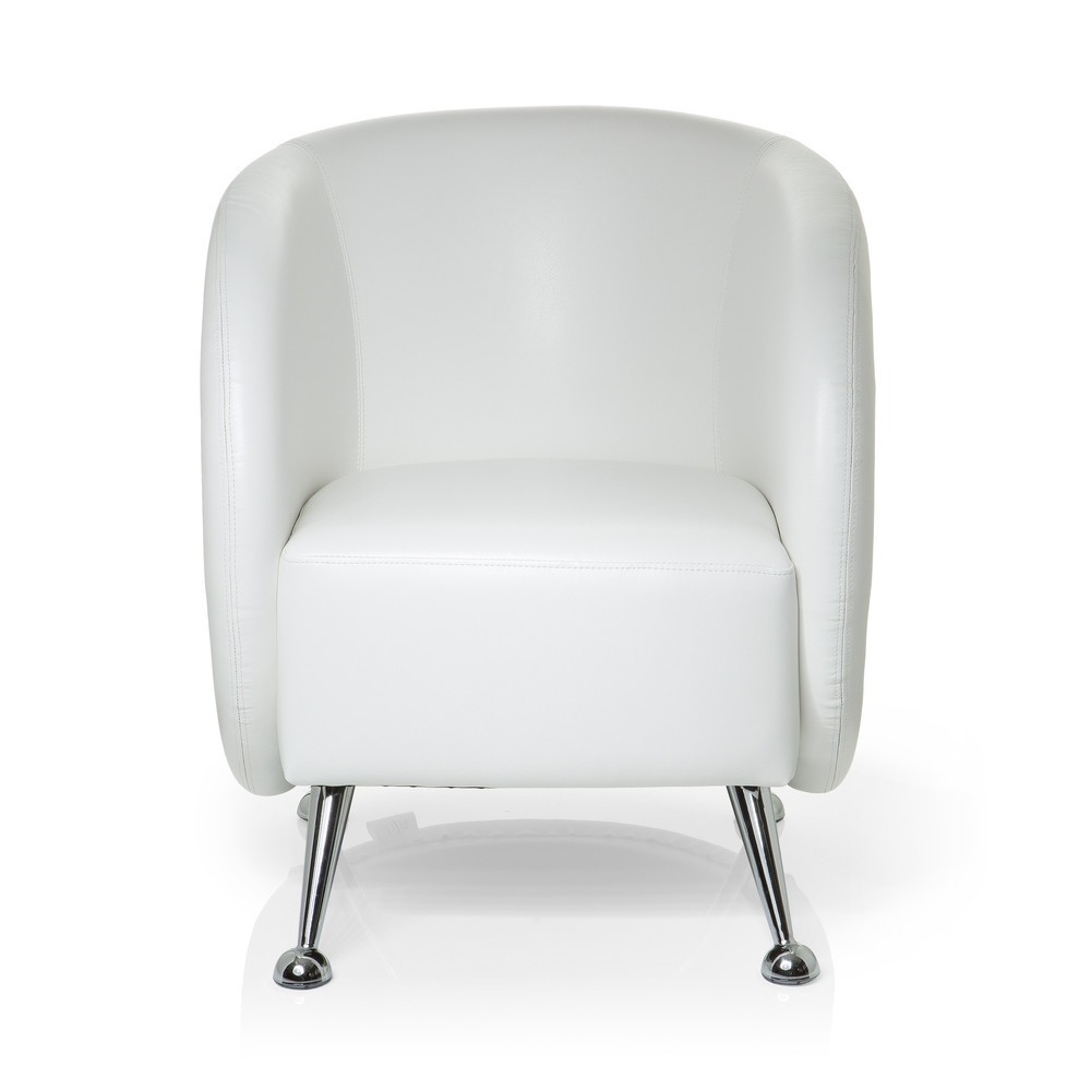 Fauteuil lounge / fauteuil club hjh OFFICE / ST. LUCIA similicuir, blanc