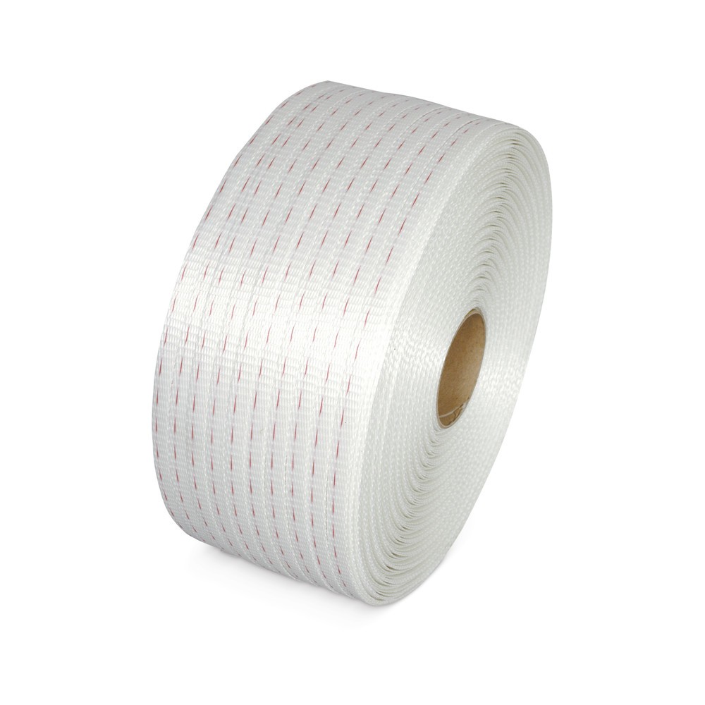 Feuillard de cerclage en polyester, tissé, longueur 600 m, largeur de feuillard 16 mm