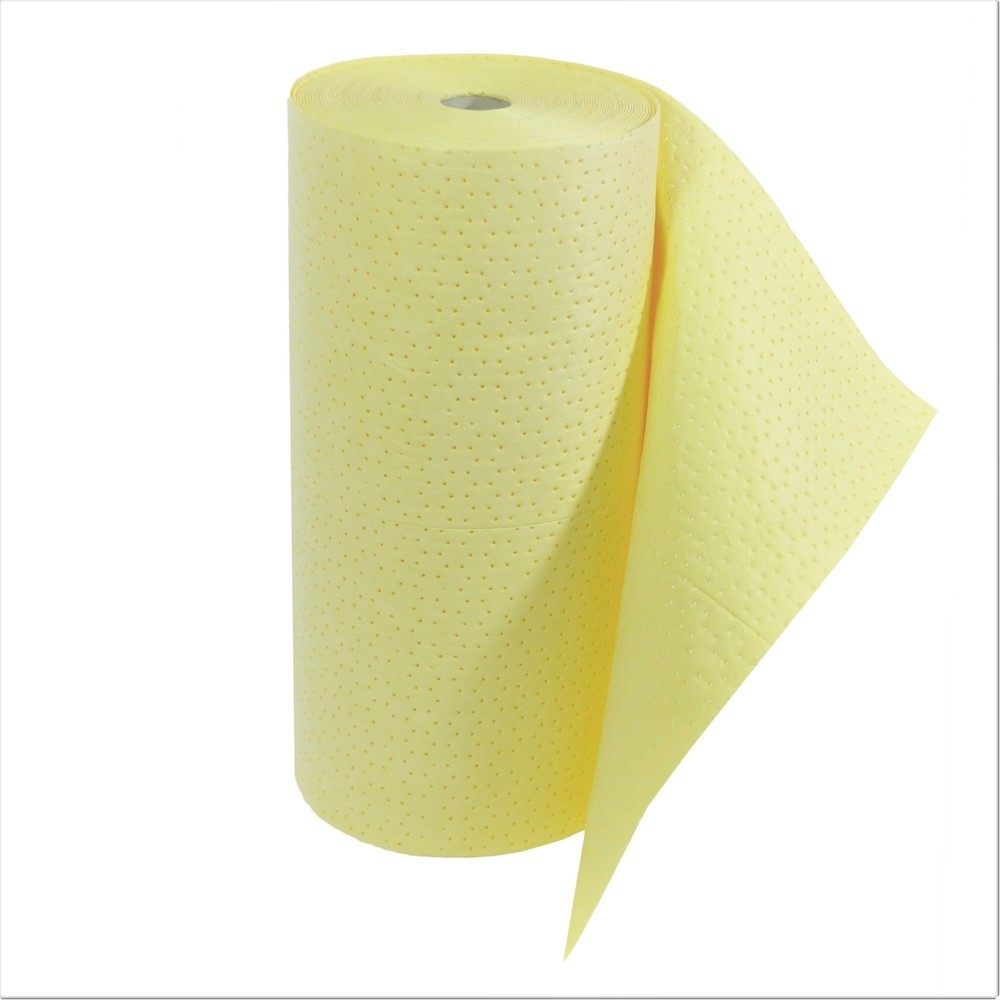 Feutre absorbant SM Heavyweight, 1 rouleau, perforation transversale longitudinale, 2 couches, longueur 40 m, produits chimiques, jaune