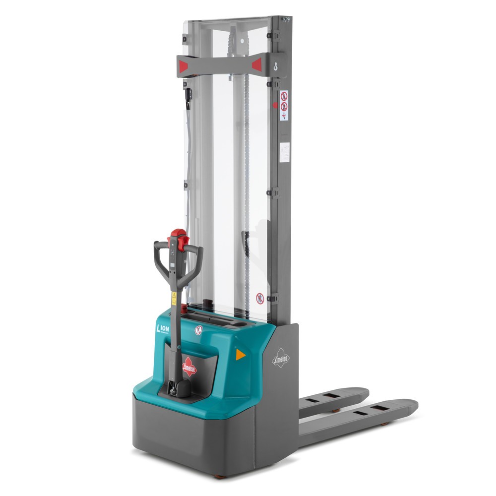 Gerbeur électrique Ameise® PSE 1.2 - Lithium-ion, mât télescopique double, hauteur d’élévation 2 600 mm, capacité de charge 1 200 kg