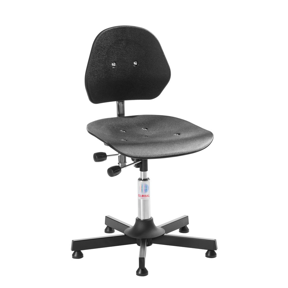 Global Stole A/S Chaise de travail pivotante Solid, hauteur d’assise comprise entre 610 et 800 mm, patins, base acier