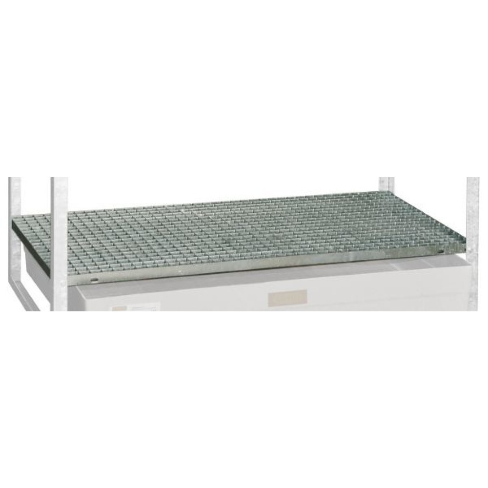 Grille en acier pour rayonnage pour fûts CEMO type 360, 3 niveaux de stockage, H x l x P 30 x 1 300 x 620 mm