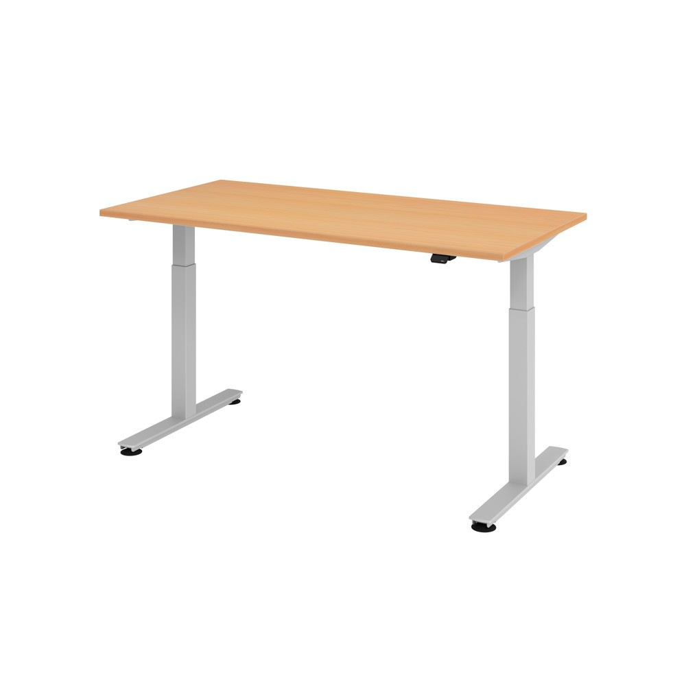 Hammerbacher bureau, réglable en hauteur, l x P 1 600 x 800 mm, hêtre