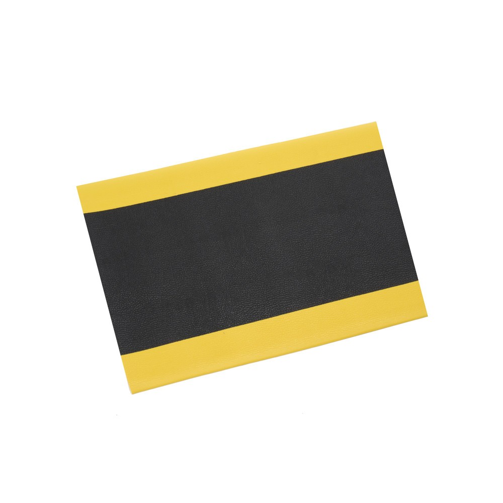 Tapis anti-fatigue HEMMDAL ErgoSoft Classic, texturé, monocouche, LxL 600 x 900 mm, noir/jaune