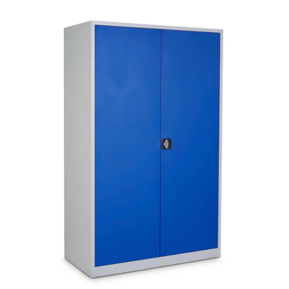 HEMMDAL Armoire en acier HS-XBT, 5 HC, HxlxP 1 950 x 1 200 x 500 mm, tablettes revêtues par poudrage, gris clair / bleu gentiane