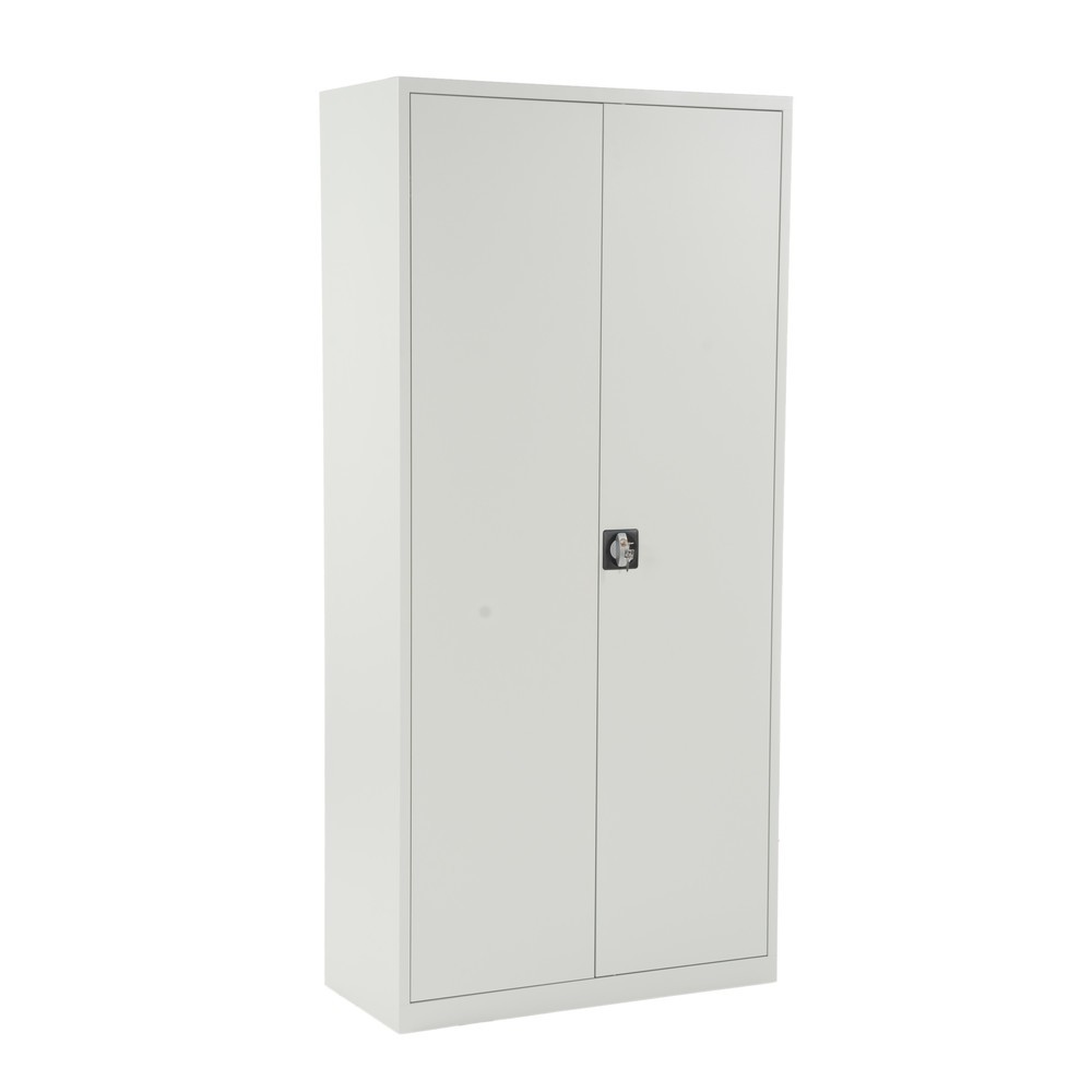 HEMMDAL Armoire universelle HUS-1, serrure à cylindre à pêne tournant, 4,5 HC, HxlxP 1 800 x 800 x 380 mm, tablettes galvanisées, gris clair