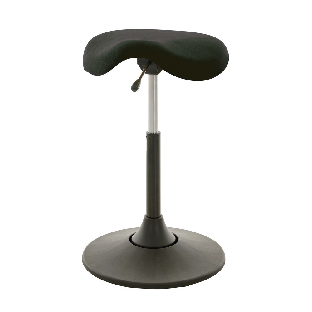 Tabouret-selle HEMMDAL, siège en simili cuir, hauteur d'assise 510-700 mm, pied à base ronde