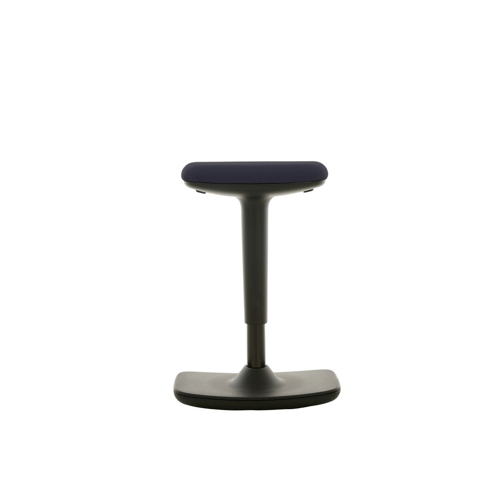 Tabouret assis-debout HEMMDAL, assise en simili cuir, hauteur d'assise 560-690 mm, bascule convexe au sol