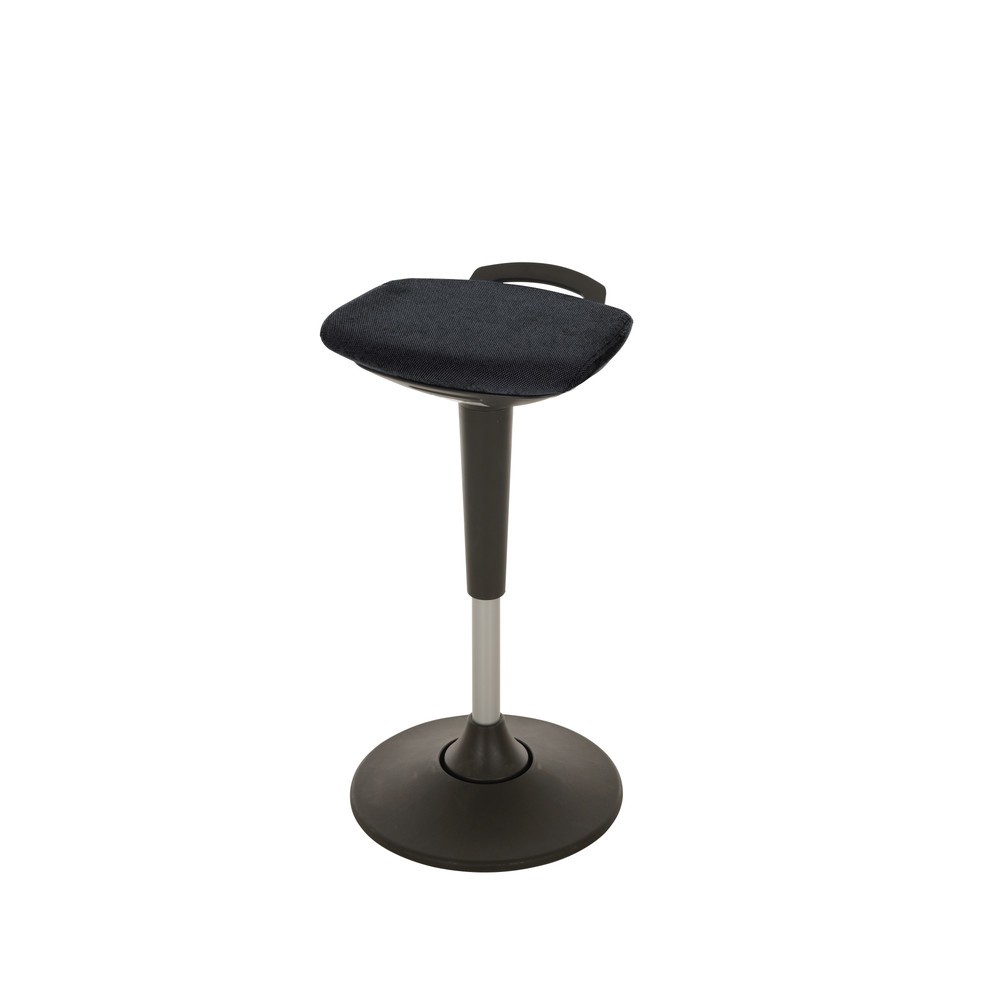 Tabouret assis-debout HEMMDAL, assise rembourrée + poignée, hauteur d'assise 600-840 mm, pied à base ronde