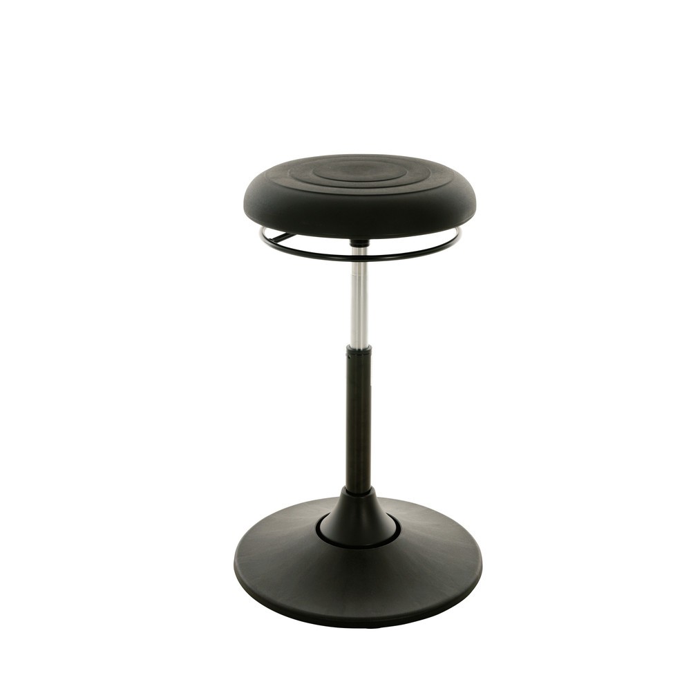 Tabouret assis-debout HEMMDAL, siège pivotant en PU, hauteur d'assise 510-700 mm, pied à base ronde