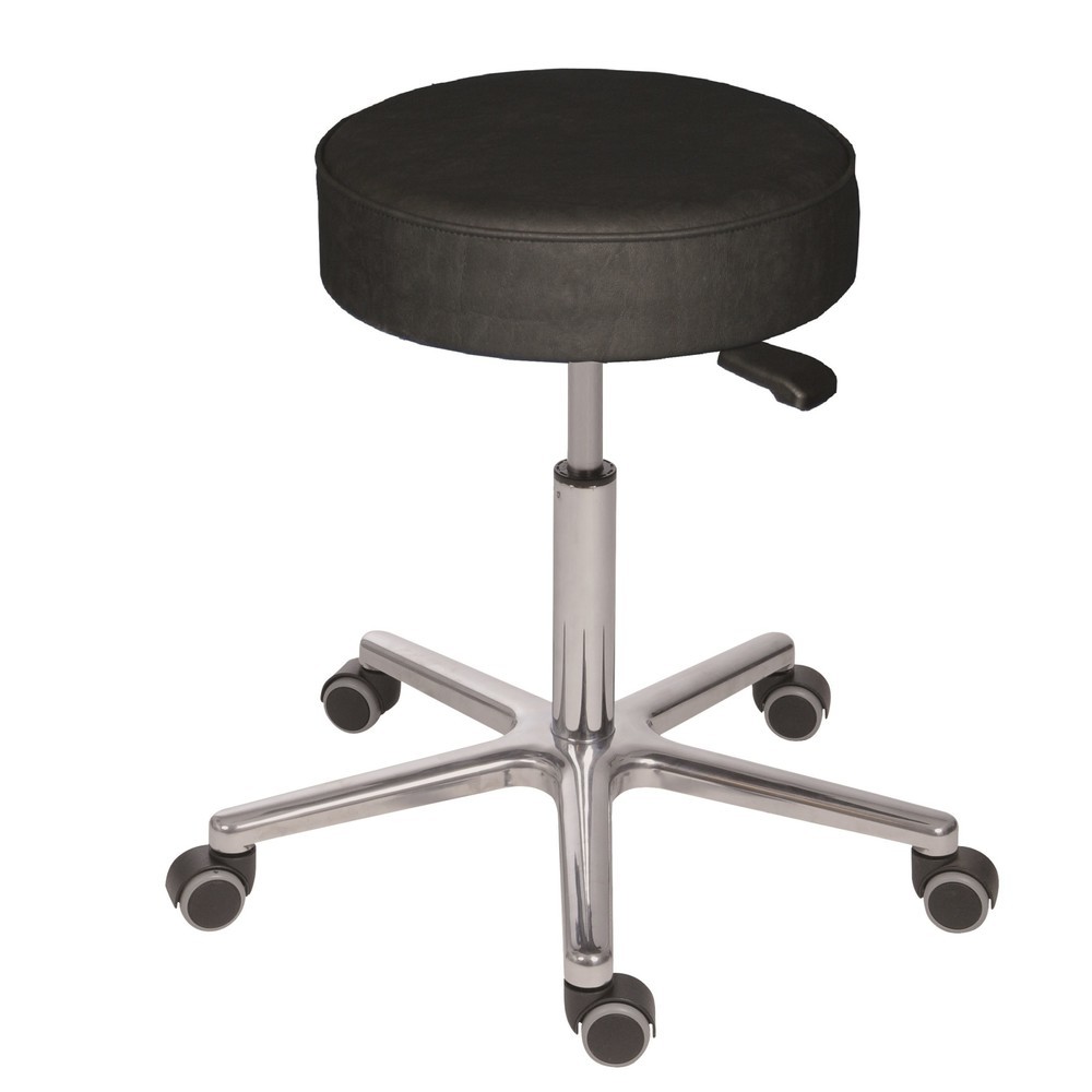 Tabouret pivotant XXL HEMMDAL, assise en simili cuir, hauteur d'assise 560-740 mm, roulettes