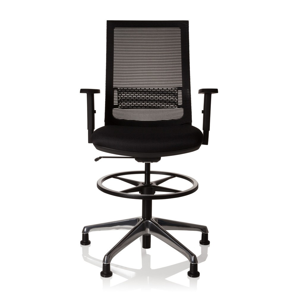 Chaise de travail / chaise de comptoir hjh OFFICE TOP WORK 99 revêtement : 100 % polyester, noir