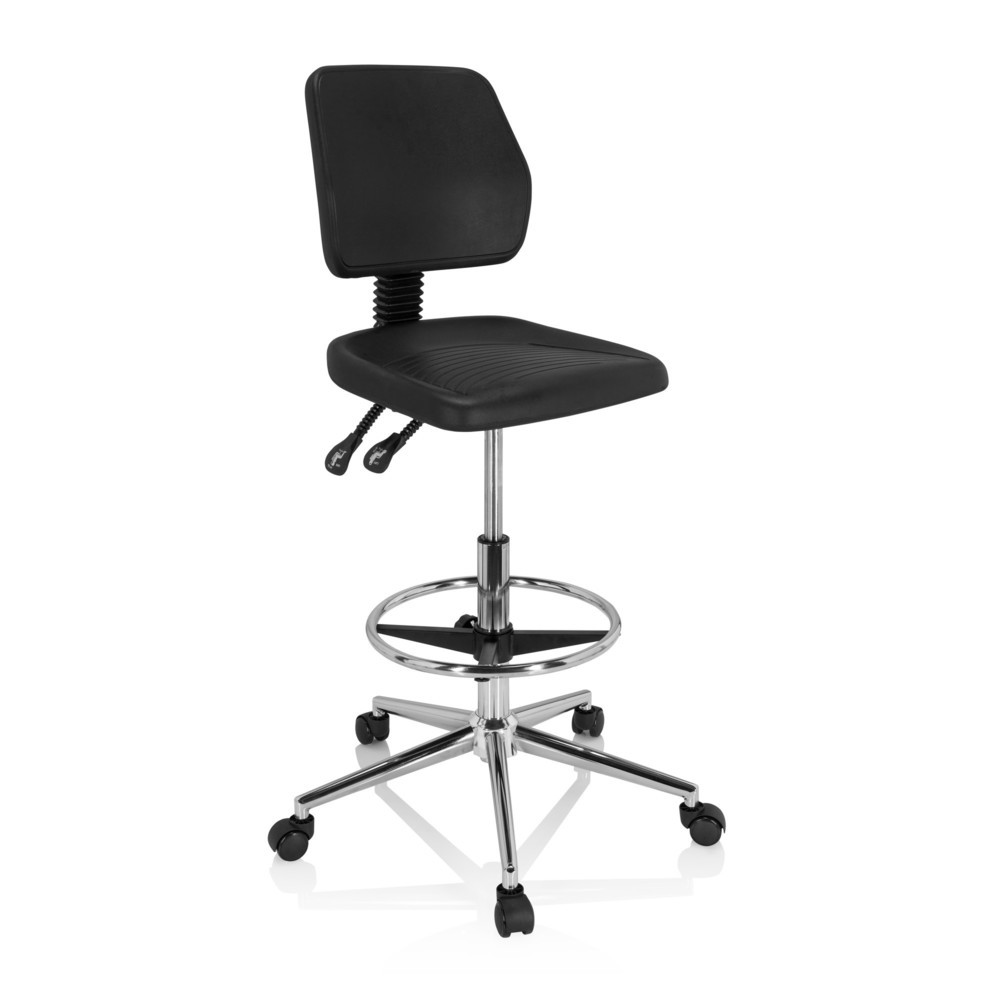 Numéro de l'image du produit 2: Tabouret pivotant / siège de travail hjh OFFICE TOP WORK 11 I mousse rigide, noir