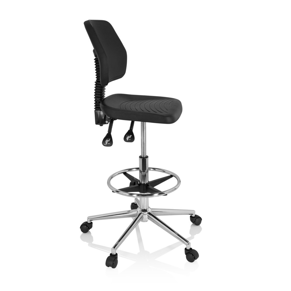 Numéro de l'image du produit 3: Tabouret pivotant / siège de travail hjh OFFICE TOP WORK 11 I mousse rigide, noir