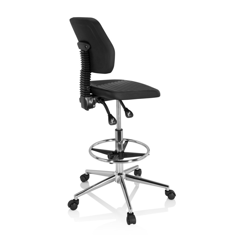 Numéro de l'image du produit 4: Tabouret pivotant / siège de travail hjh OFFICE TOP WORK 11 I mousse rigide, noir