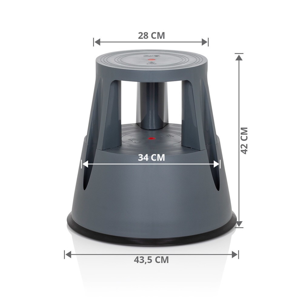Numéro de l'image du produit 10: Tabouret marchepied / tabouret à roulettes hjh OFFICE TIO-M I plastique, gris foncé