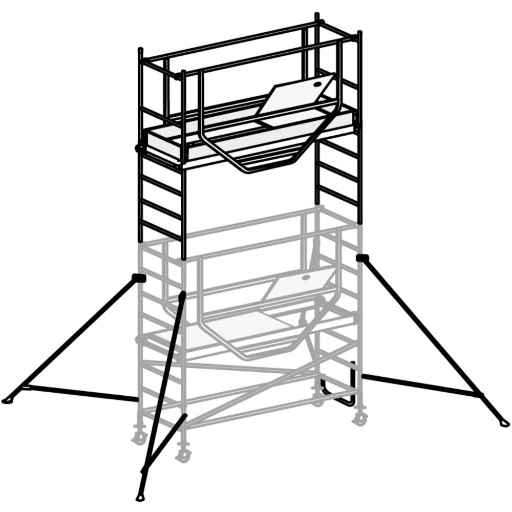 1ère rehausse pour échafaudage roulant HYMER, pliable