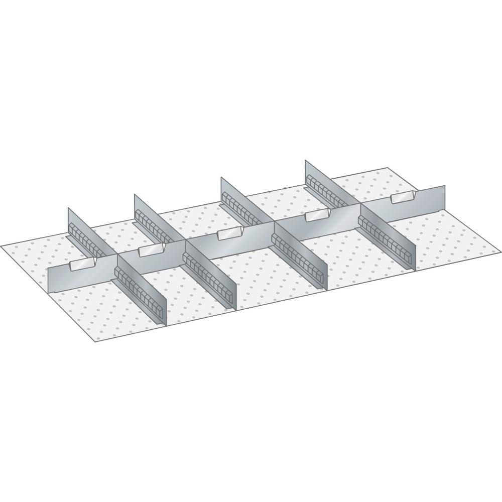 Jeu de parois à fentes et de plaquettes de séparation LISTA 54x27E, (lxP) 918x459 mm, 4 parois à fentes, 5 plaquettes de séparation, hauteur de façade 50 mm