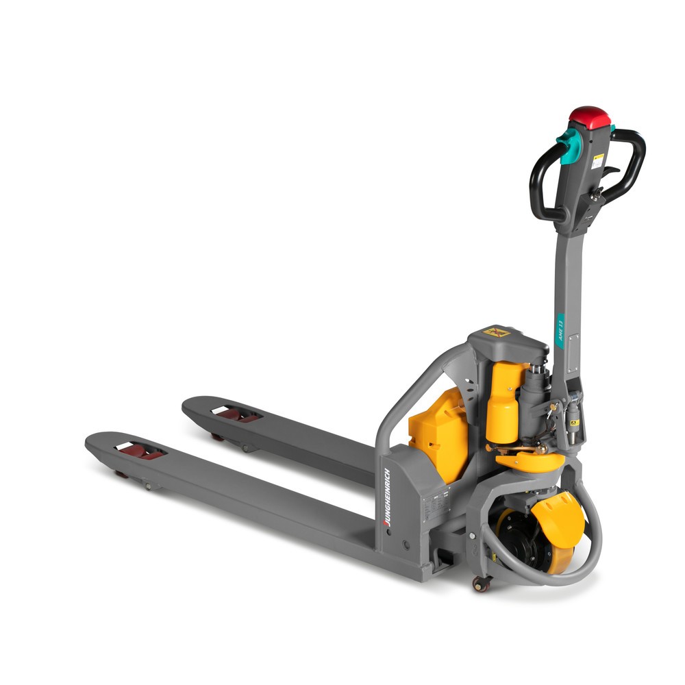 Transpalette électrique Jungheinrich AME 13 – lithium-ion, capacité de charge 1 300 kg, longueur des fourches 1 150 mm